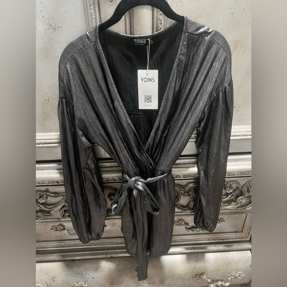 Yonis Silver Romper Size Small NWT